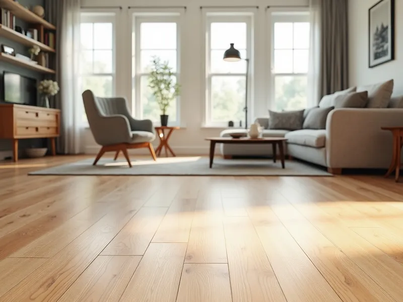 Bright modern living room with new flooring
