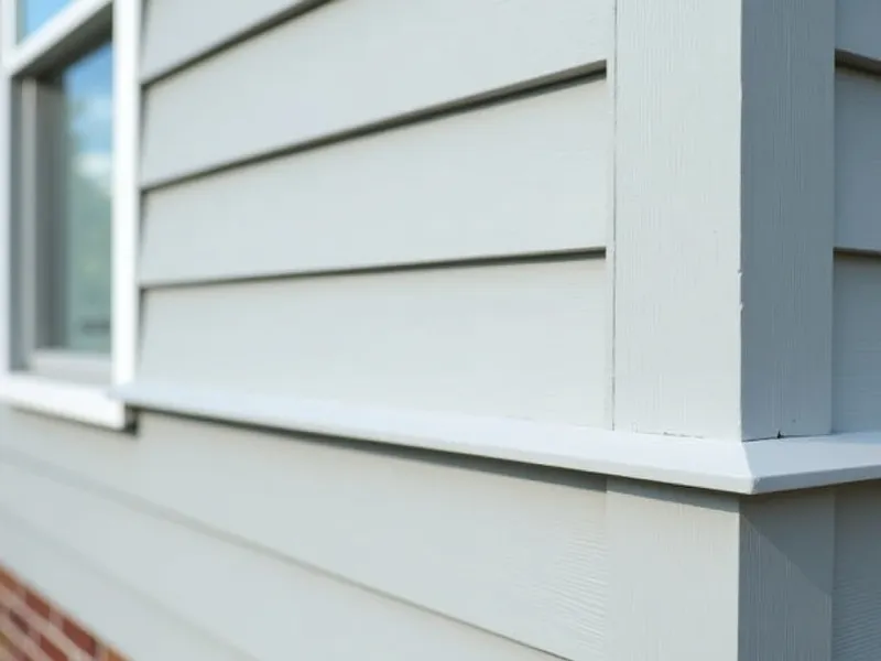Freshly installed vinyl lap siding on a home exterior wall